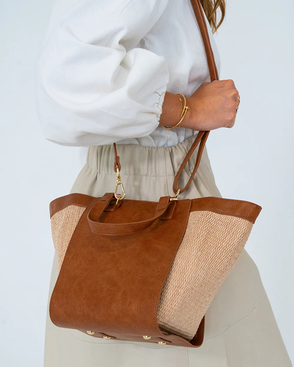 ELMS+KING : Carnegie Tote Bag - Tan Weave