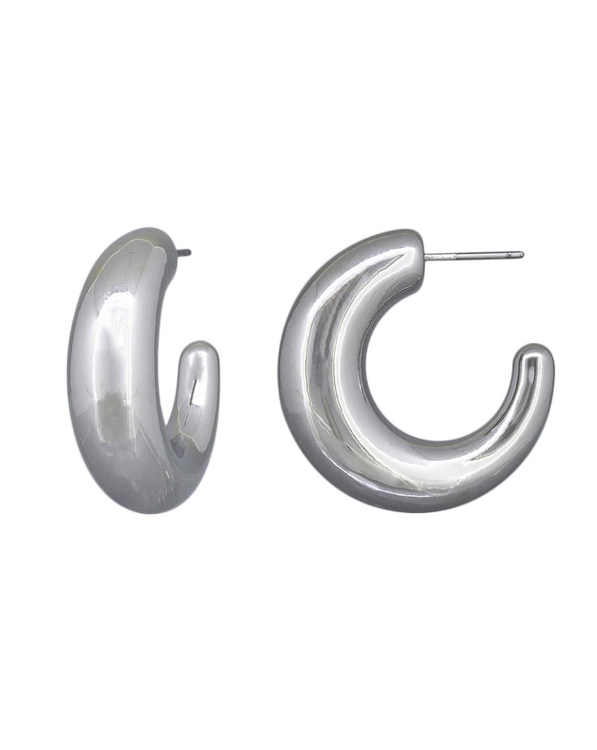 TIGER TREE : Silver Pulled Hoops - Earrings