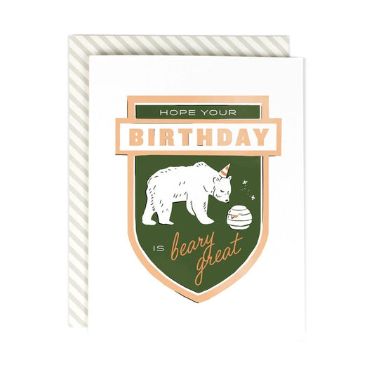 GREETING CARD : Hope Your Birthday Is Beary Great - Birthday Card