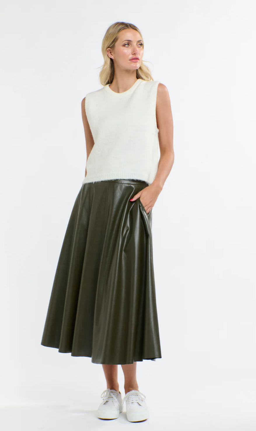 365 DAYS : Dakota PU Skirt - Khaki