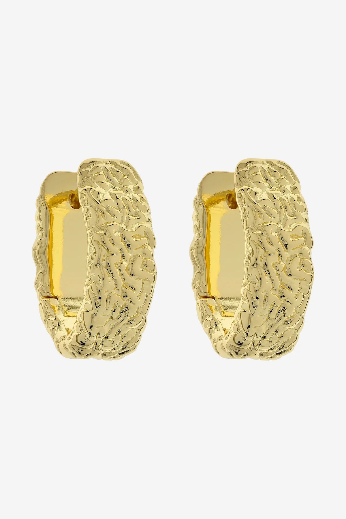 LIBERTE : Martha Textured Hoop - Gold Earring