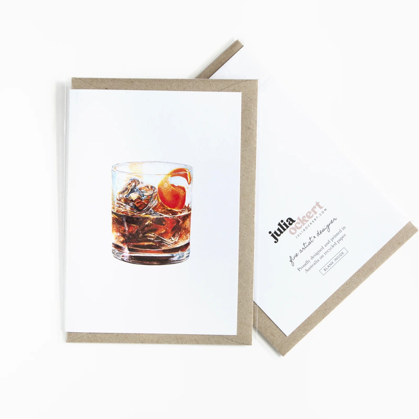 GREETING CARD : Julia Ockert - Old Fashioned Cocktail - Greeting Card