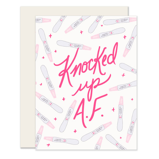 GREETING CARD : Knocked Up A.F - Baby Card