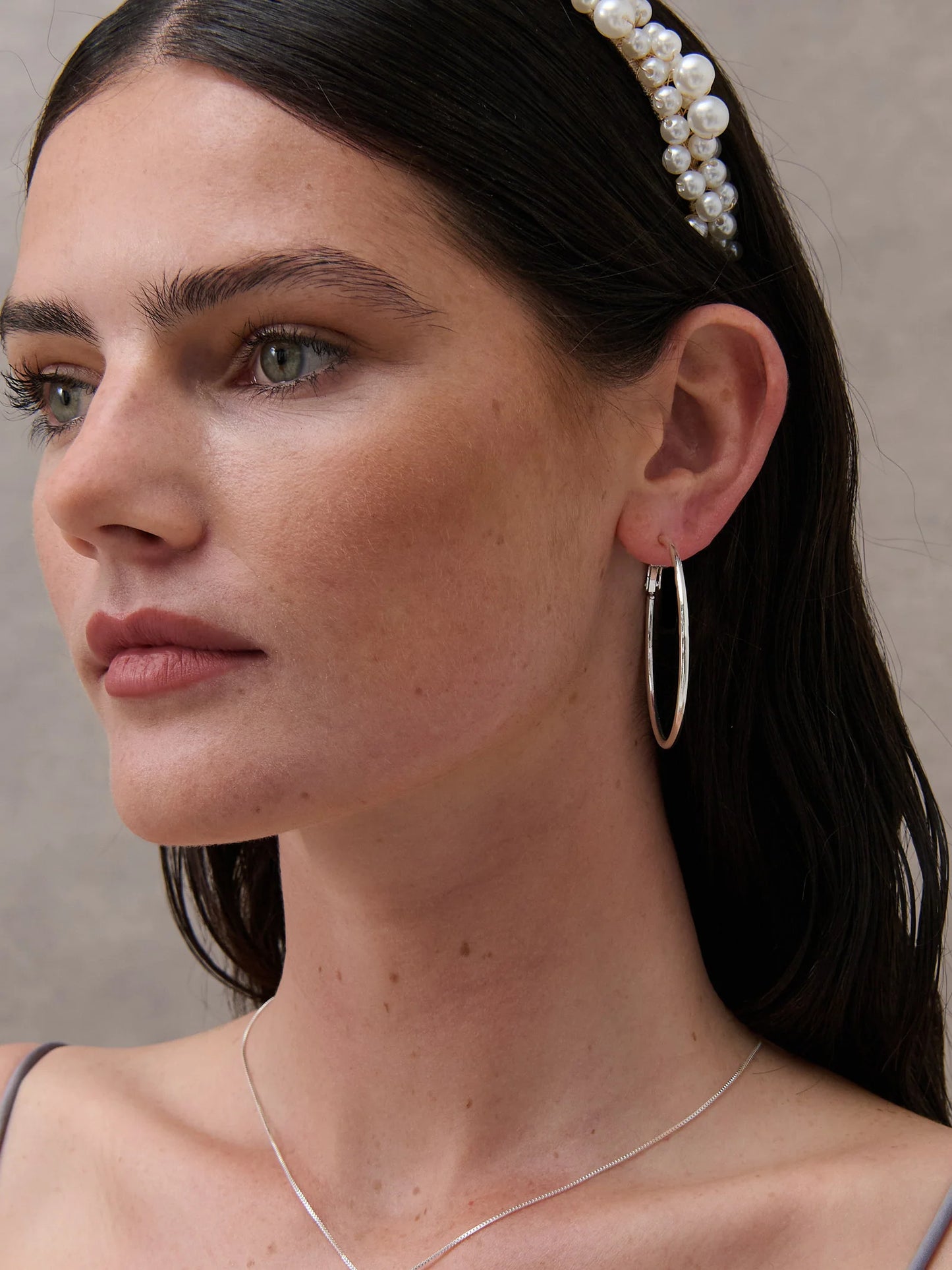 LUSTRE & SAGE: 50mm Classic Silver Hoop - Earrings