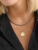LUSTRE & SAGE: Ocean Coin Charm Matt 18K Gold Plated - Necklace