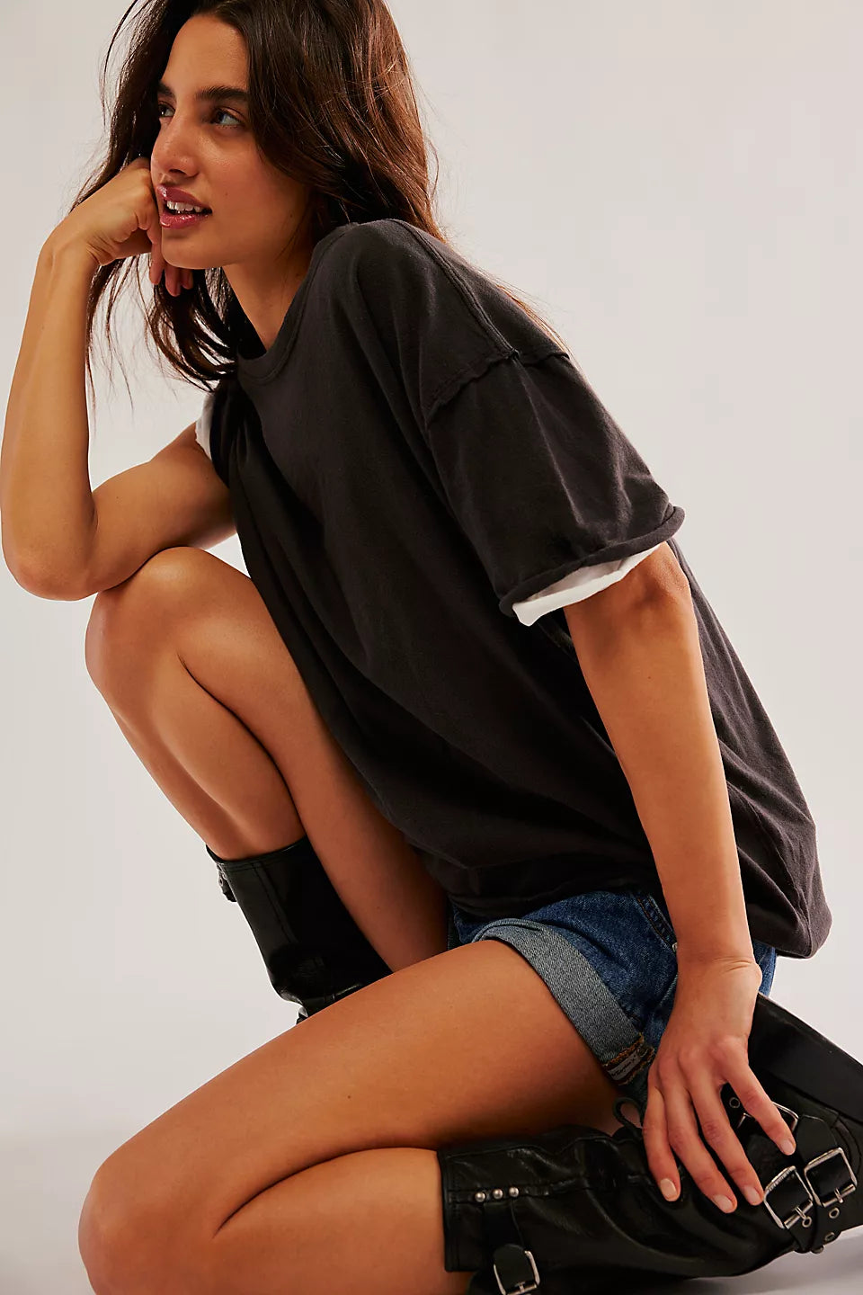 FREE PEOPLE : Nina Tee - Black