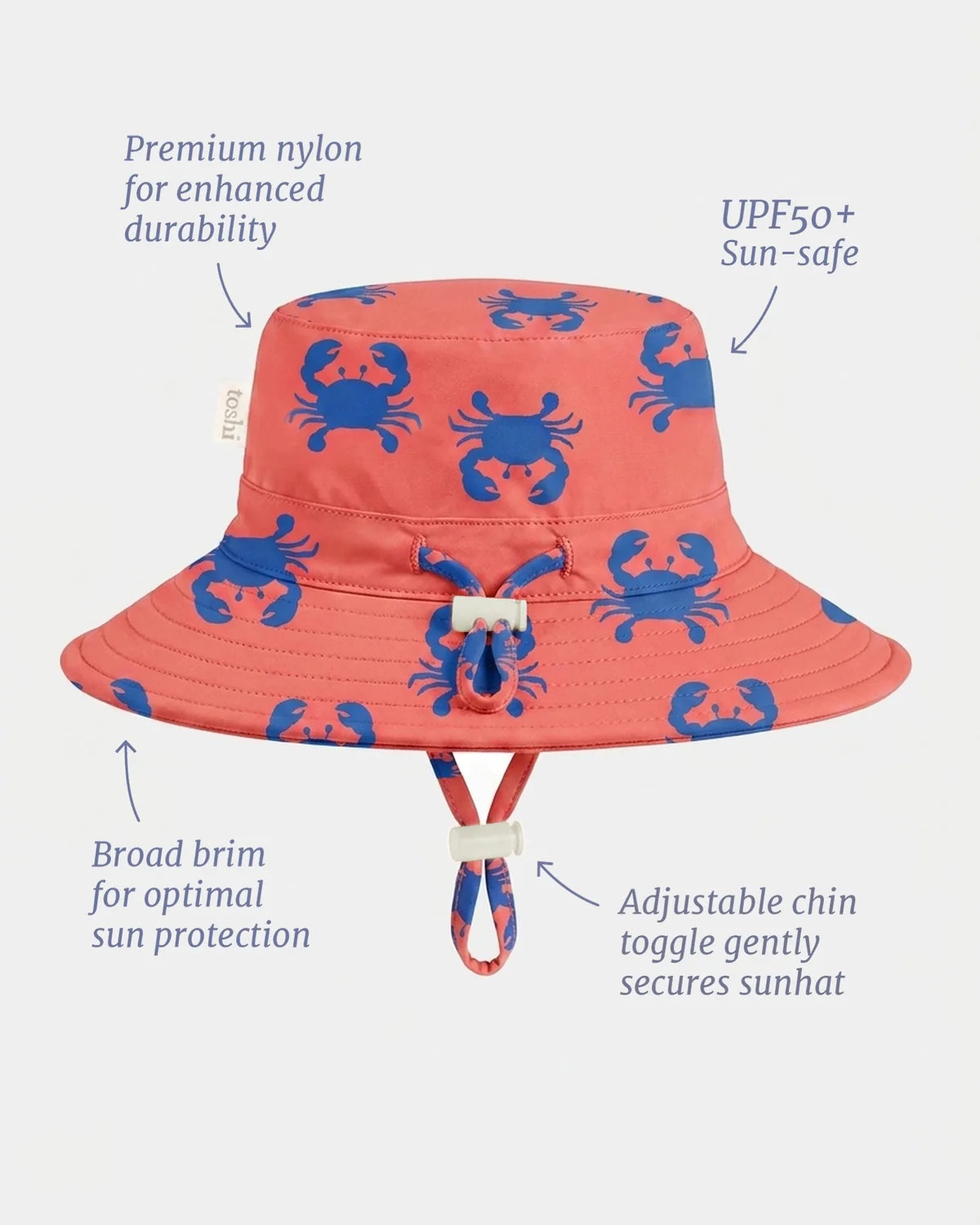 TOSHI : Pirate Mud crabs Orange - Swim Sun Hat