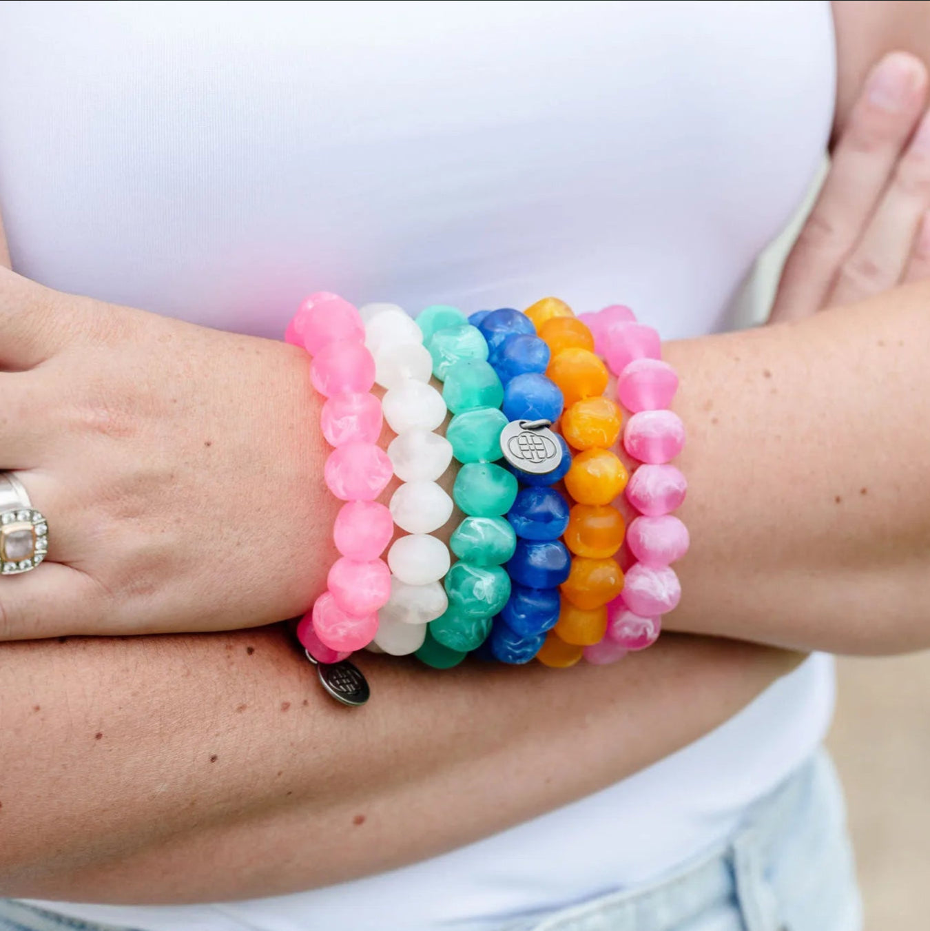 GREENWOOD DESIGNS : Marble Rock Bracelet - Hot Pink