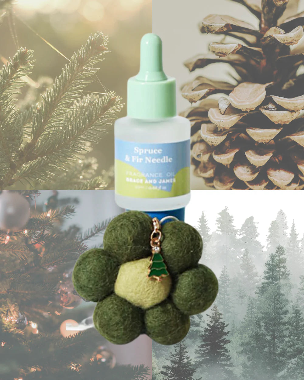GRACE & JAMES: Bloom Christmas Collection - Spruce & Fir Needle - Air Freshener
