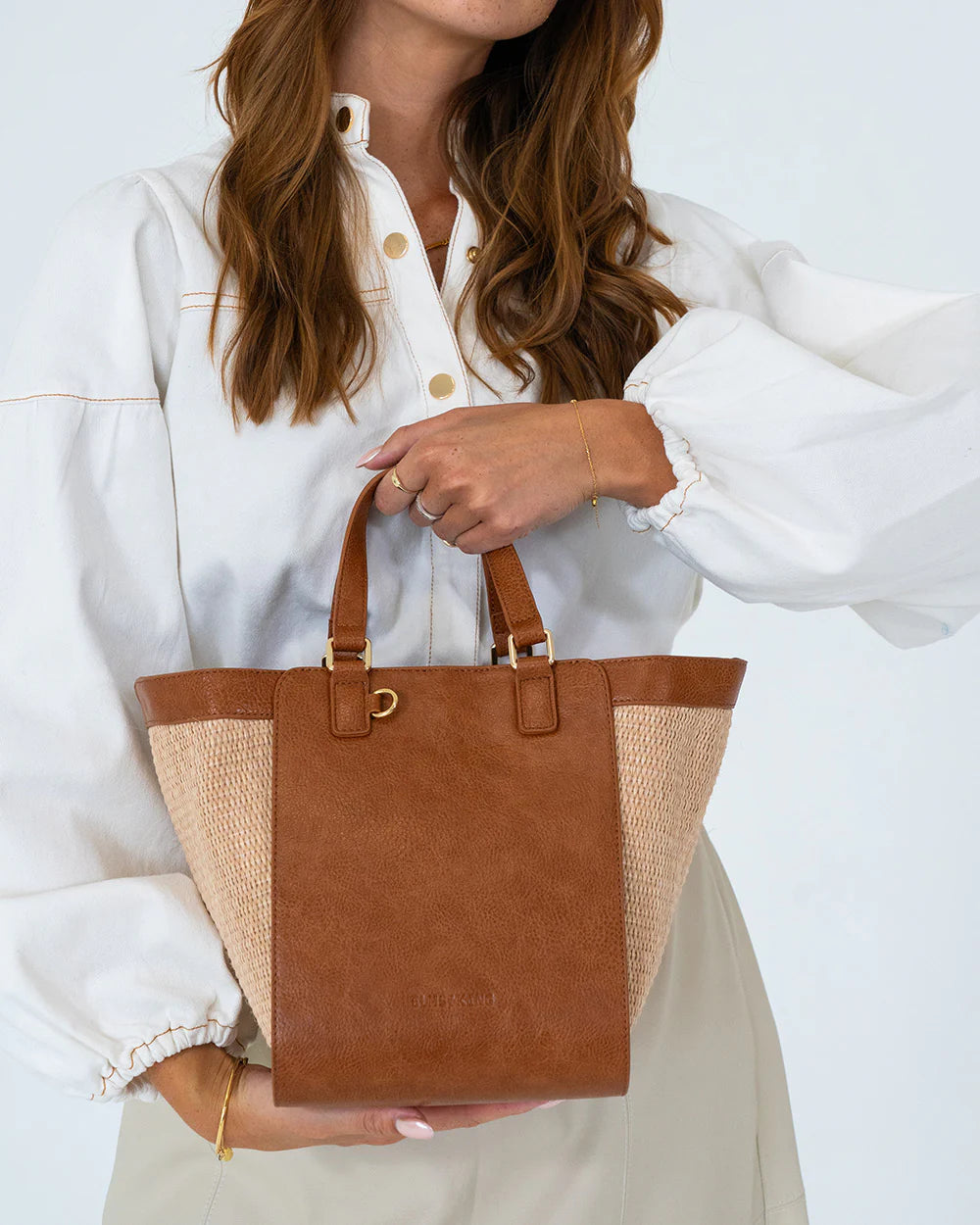 ELMS+KING : Carnegie Tote Bag - Tan Weave