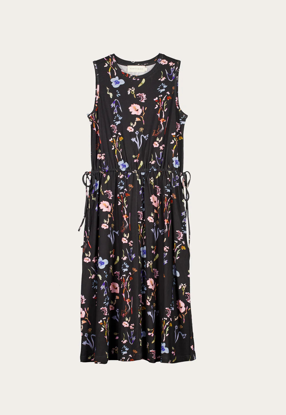 NANCYBIRD : Lidia Tie Dress - Watercolour Charcoal