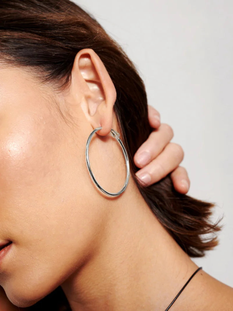 LUSTRE & SAGE: 50mm Classic Silver Hoop - Earrings