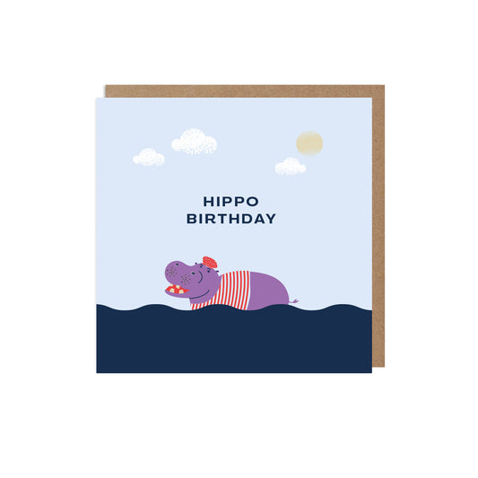 GREETING CARD : Hippo Birthday - Birthday Card