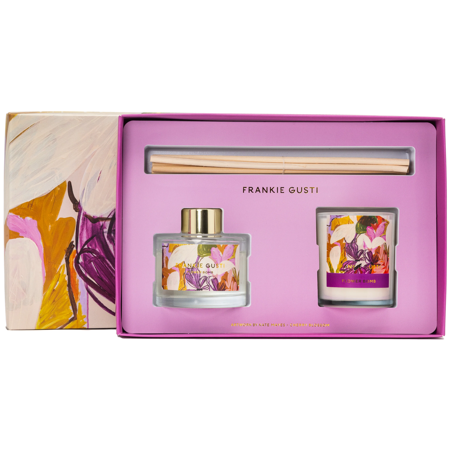 FRANKIE GUSTI : Diffuser + Mini Candle Set - Flower Bomb