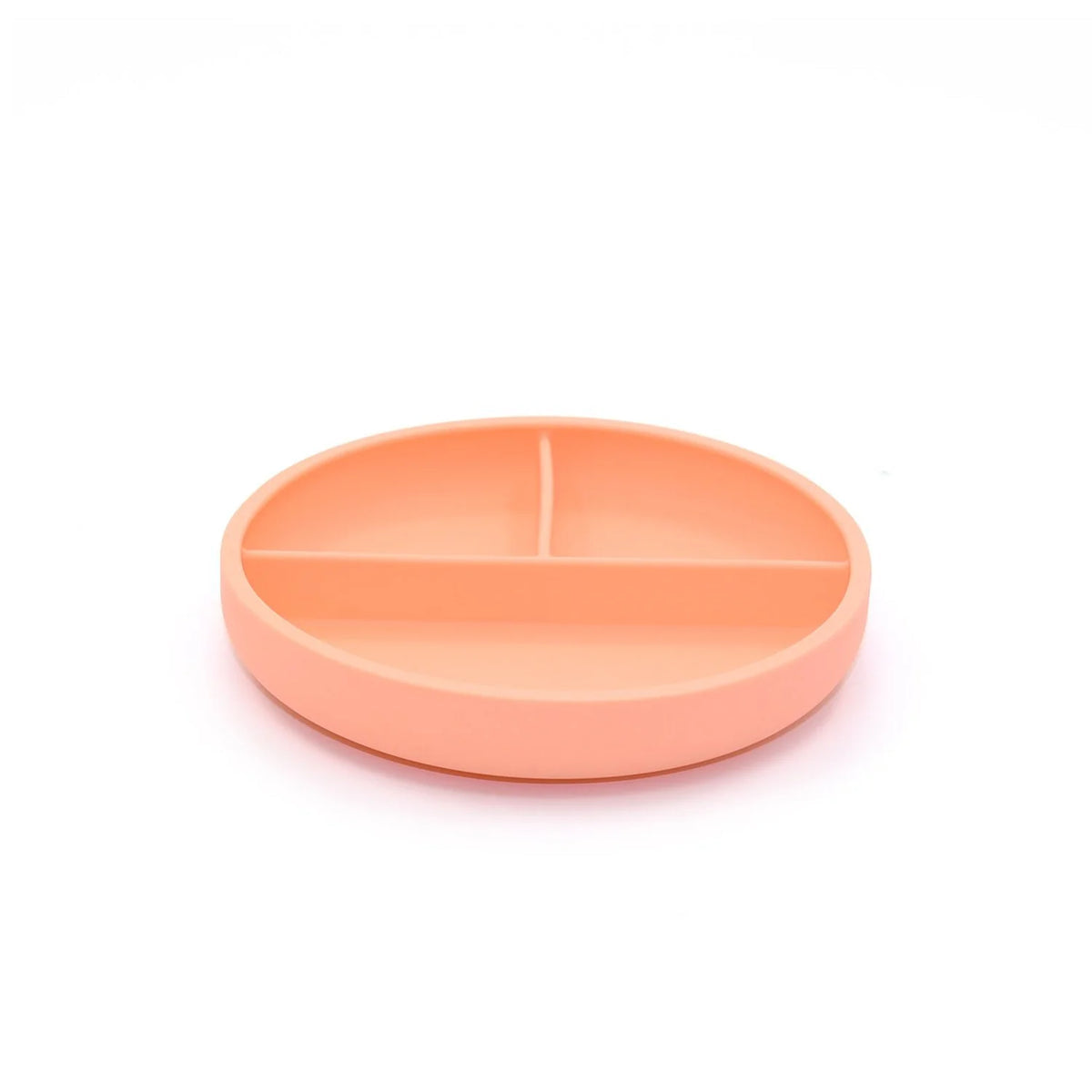 OB DESIGNS : Silicone Divided Plate & Spoon Set- Peach