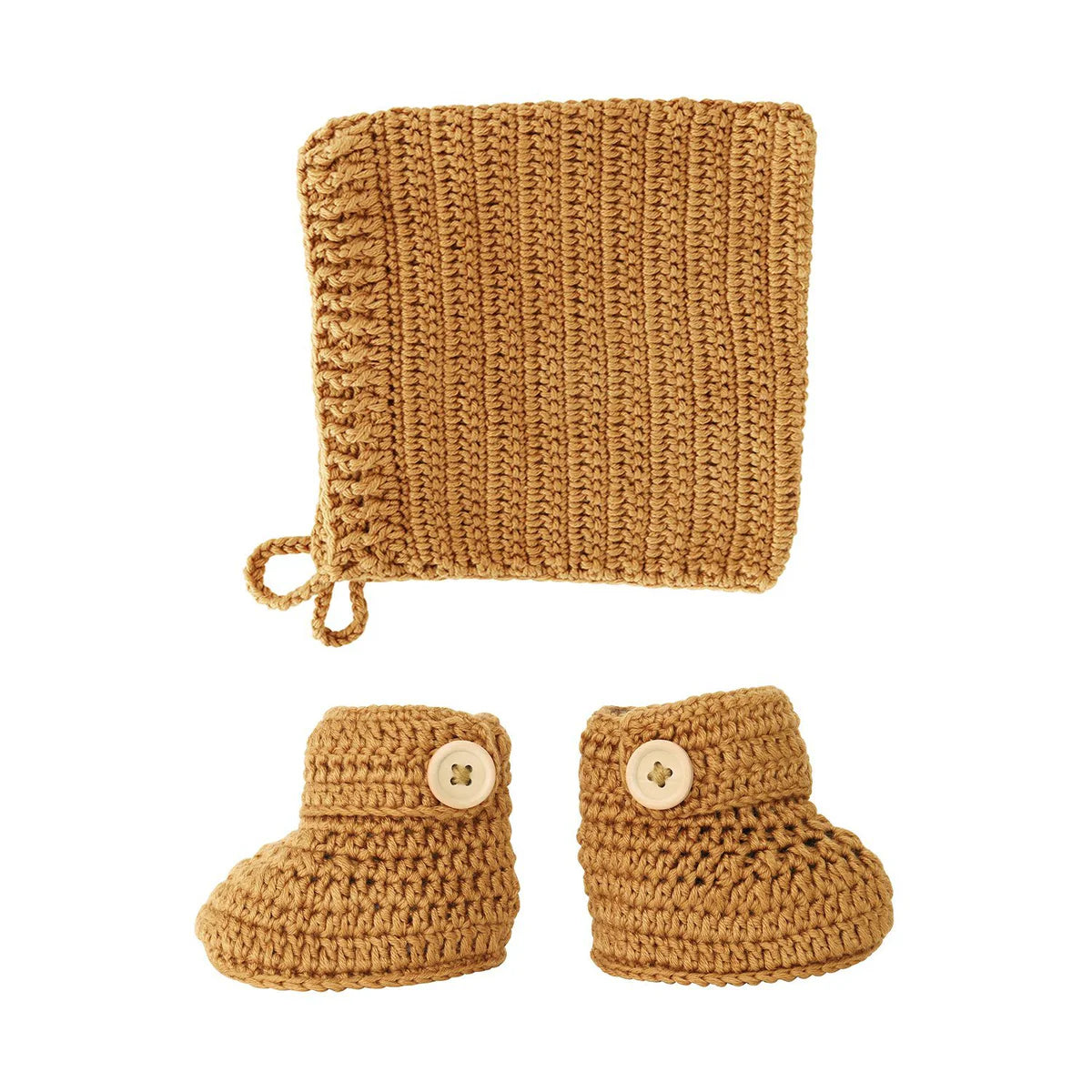 OB DESIGNS : Bonnet/Bootie - Cinnamon