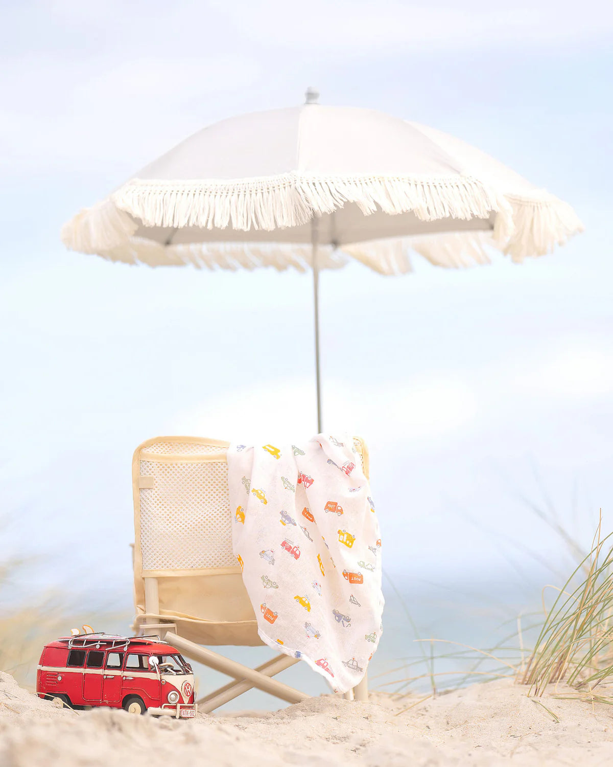 TOSHI : Muslin Baby Wrap - Working Wheels