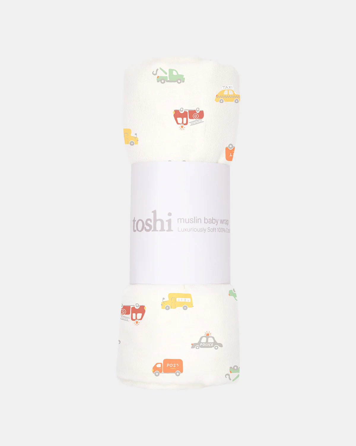 TOSHI : Muslin Baby Wrap - Working Wheels