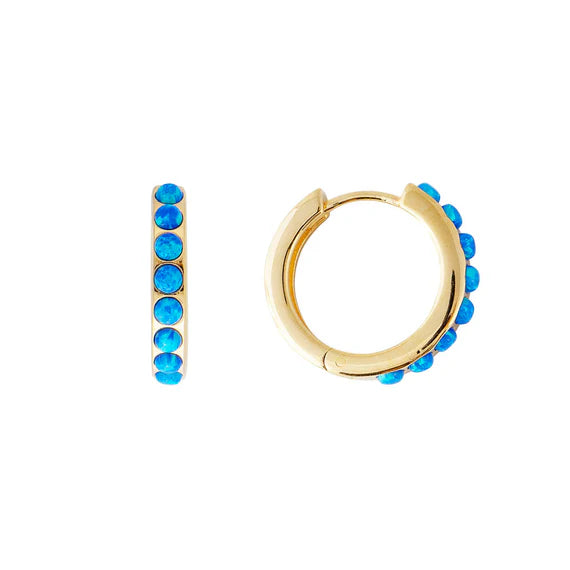 FAIRLEY : Indigo Opal Midi Hoops