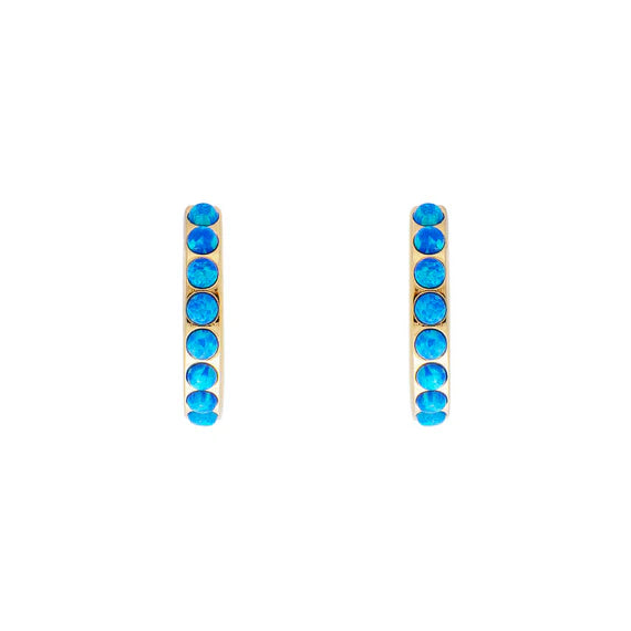 FAIRLEY : Indigo Opal Midi Hoops
