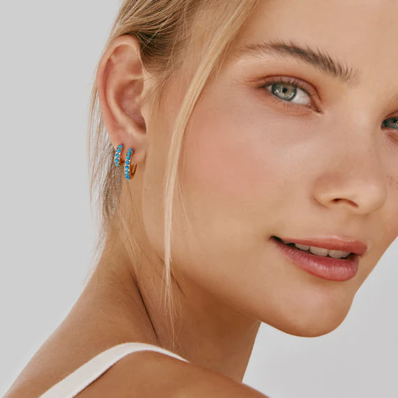 FAIRLEY : Indigo Opal Midi Hoops