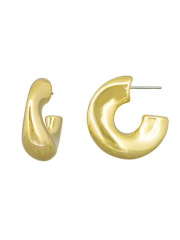 TIGER TREE: Gold Pinch Hoop - Earrings