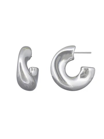 TIGER TREE: Silver Pinch Hoop - Earrings