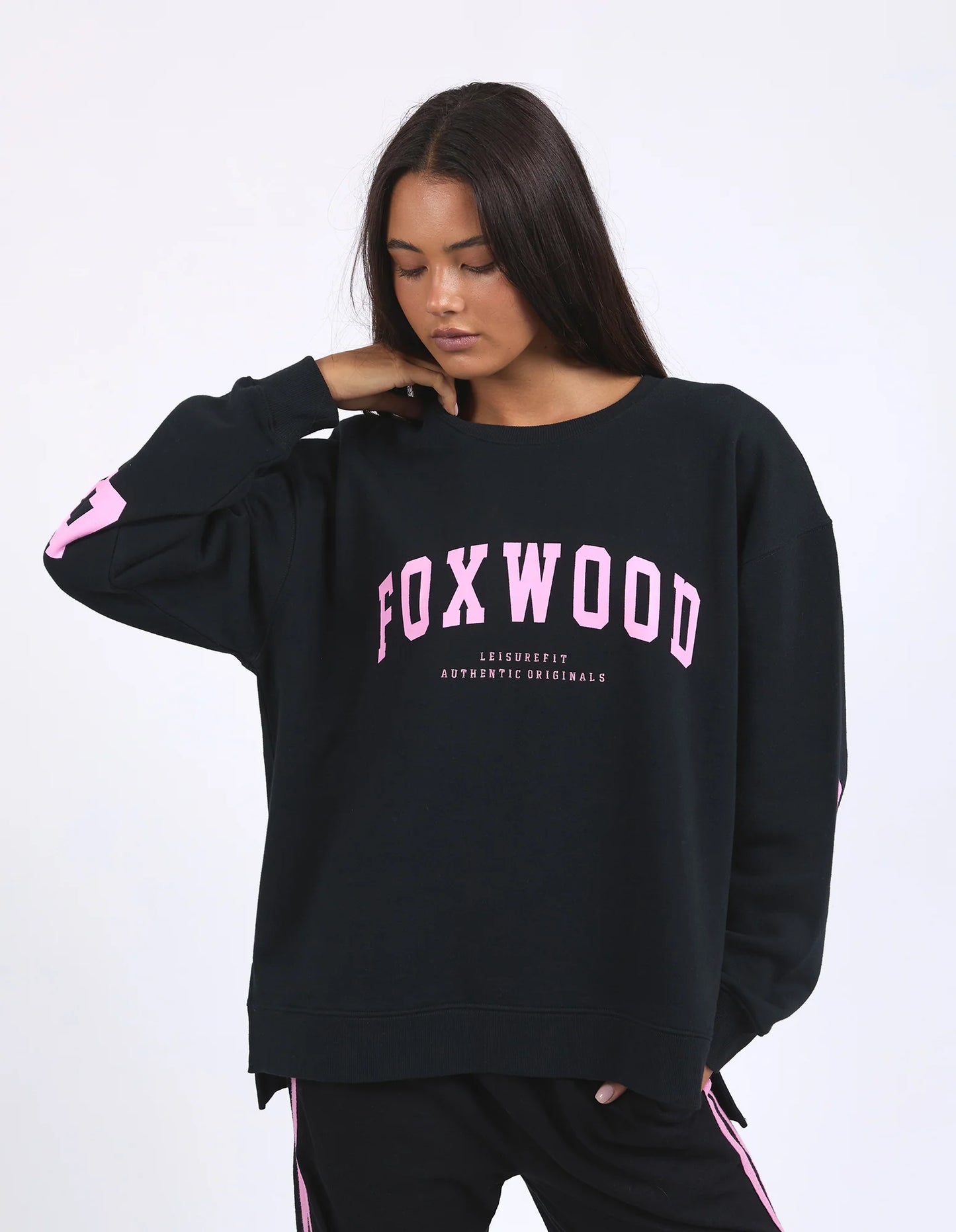 FOXWOOD : Interval Crew - Black with Neon Pink