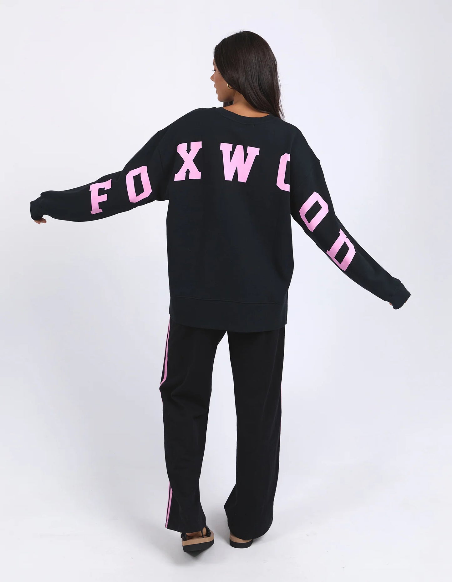 FOXWOOD : Interval Crew - Black with Neon Pink