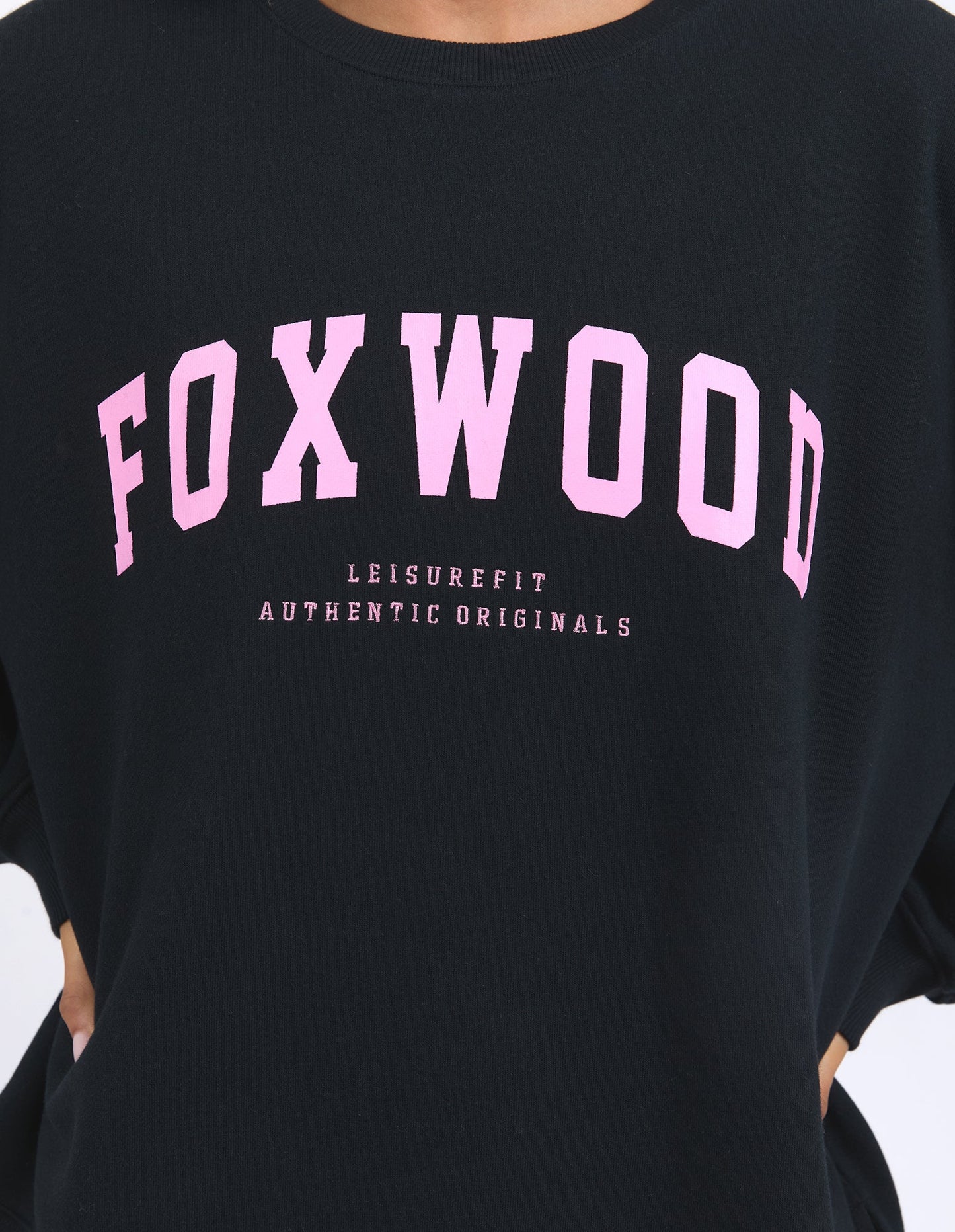 FOXWOOD : Interval Crew - Black with Neon Pink