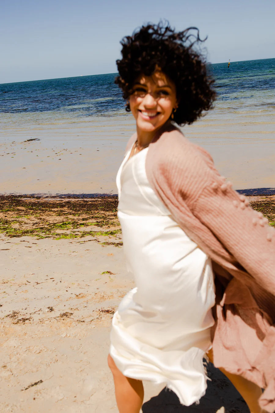 THRD LABEL: Lola Longline Sand - Cardigan