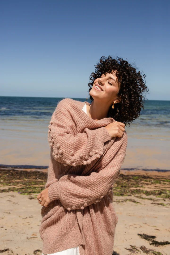 THRD LABEL: Lola Longline Sand - Cardigan