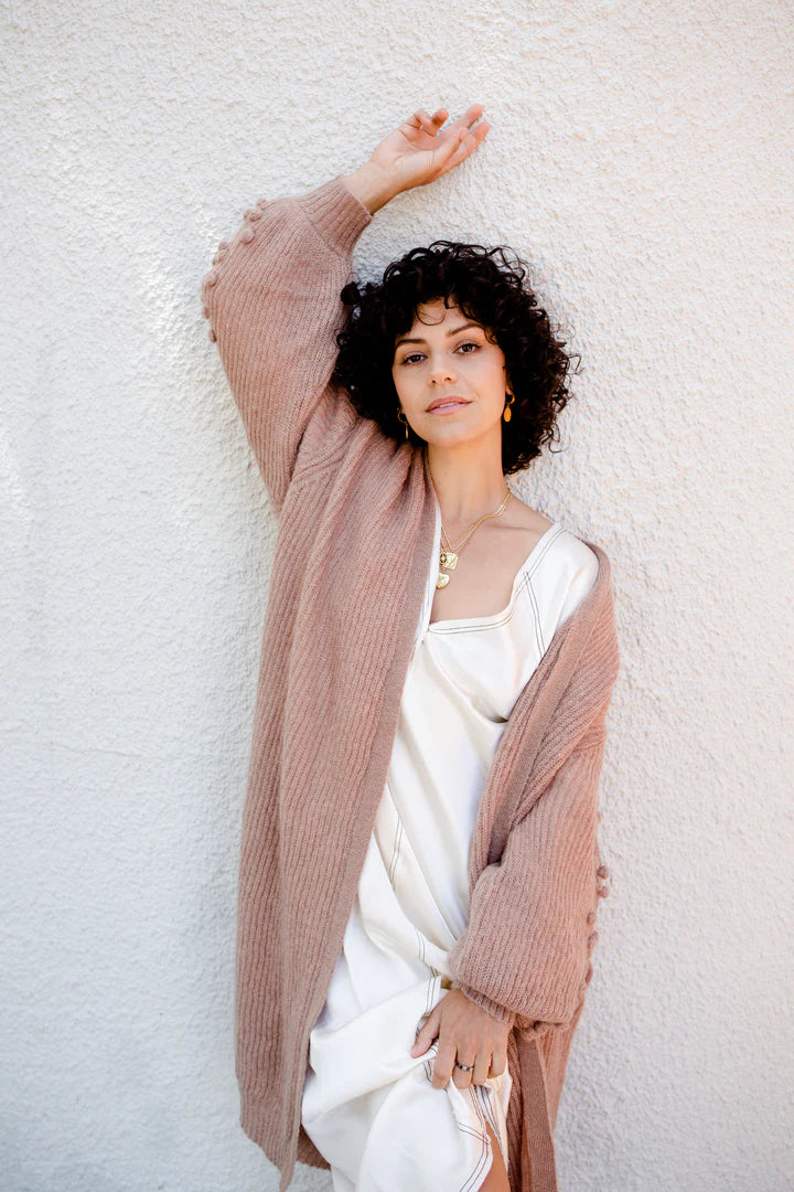 THRD LABEL: Lola Longline Sand - Cardigan