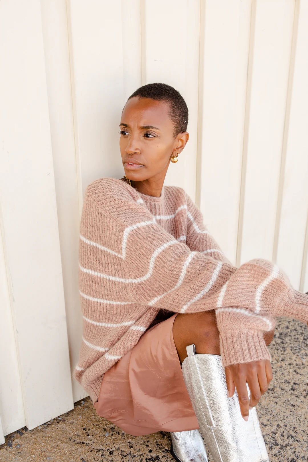 THRD LABEL : Ava Stripe Knit - Sand