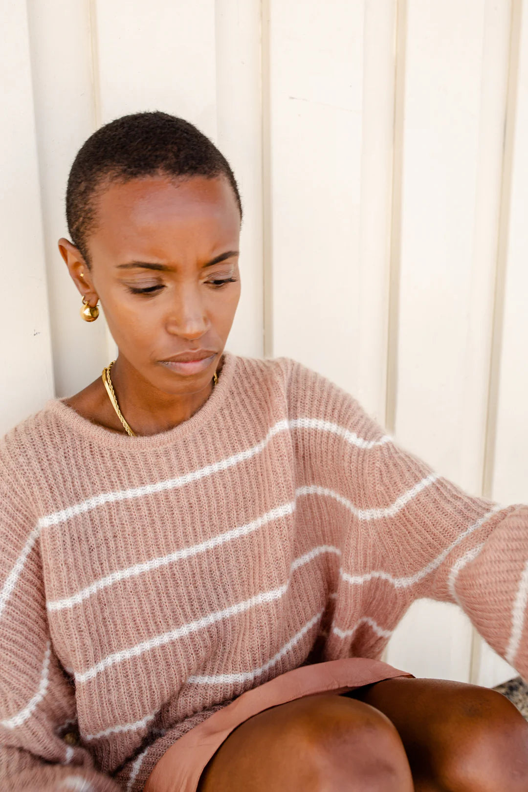 THRD LABEL : Ava Stripe Knit - Sand