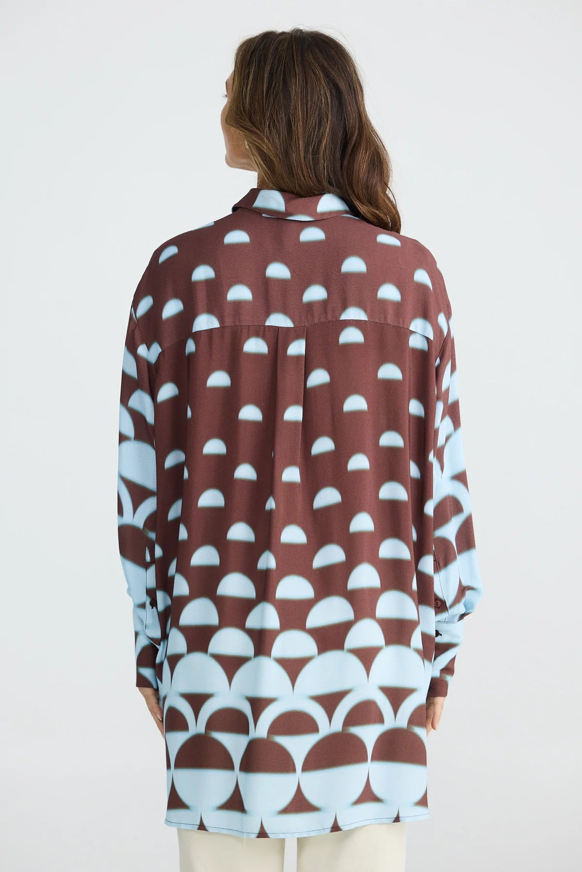BRAVE+TRUE : Henley Blue Brown Geo - Shirt