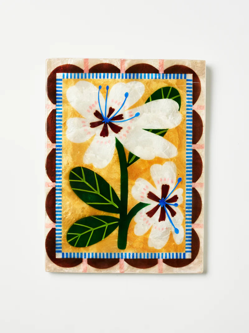 JONES & CO : Bloom Nouveau White Rectangle - Wall Art