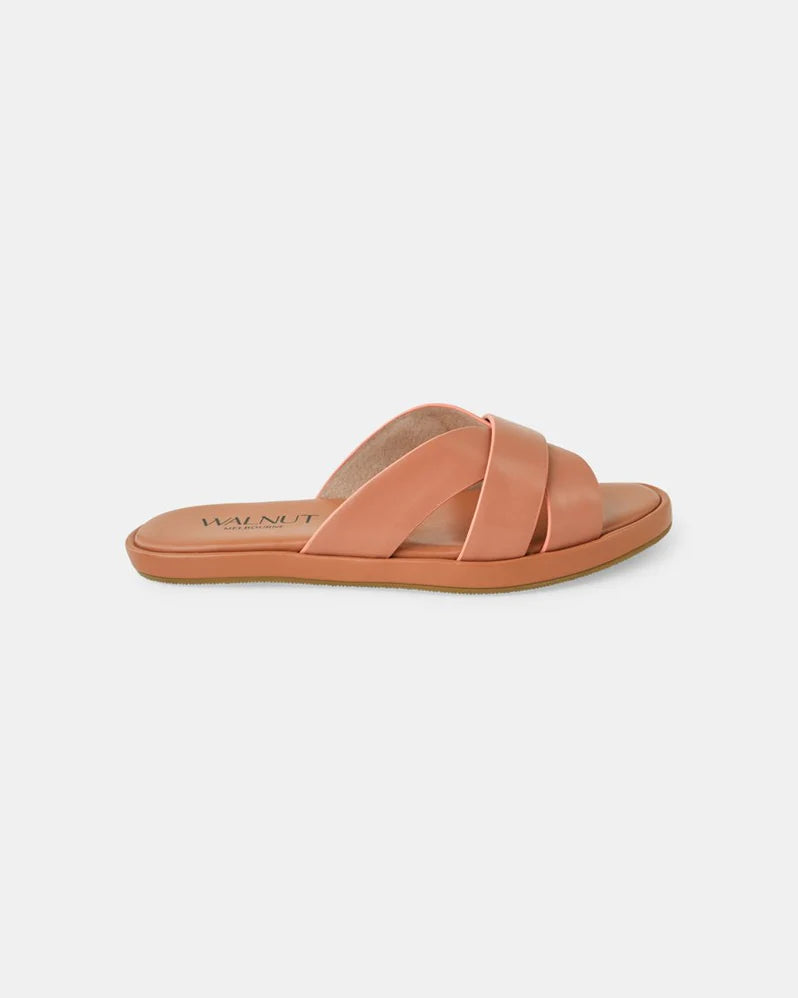 WALNUT : Lola Leather Slide - Dusty Rose