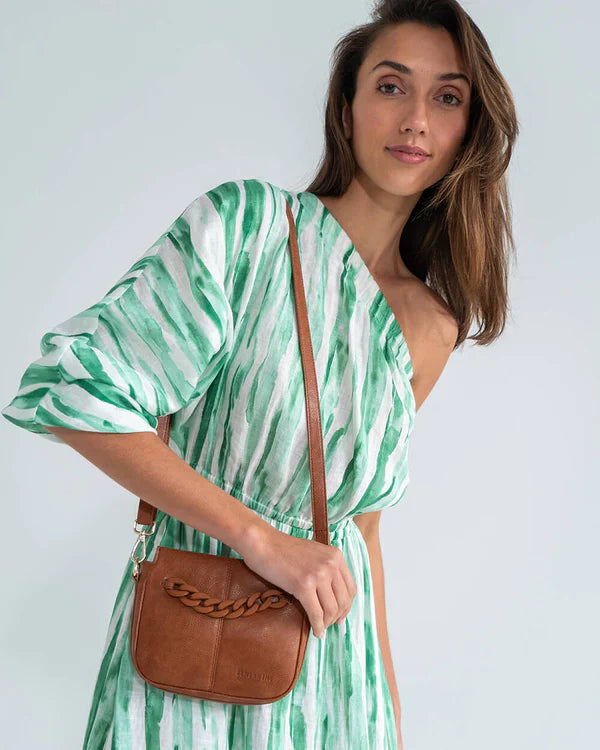 ELMS + KING : Mini Astor Crossbody Bag - Tan Pebble