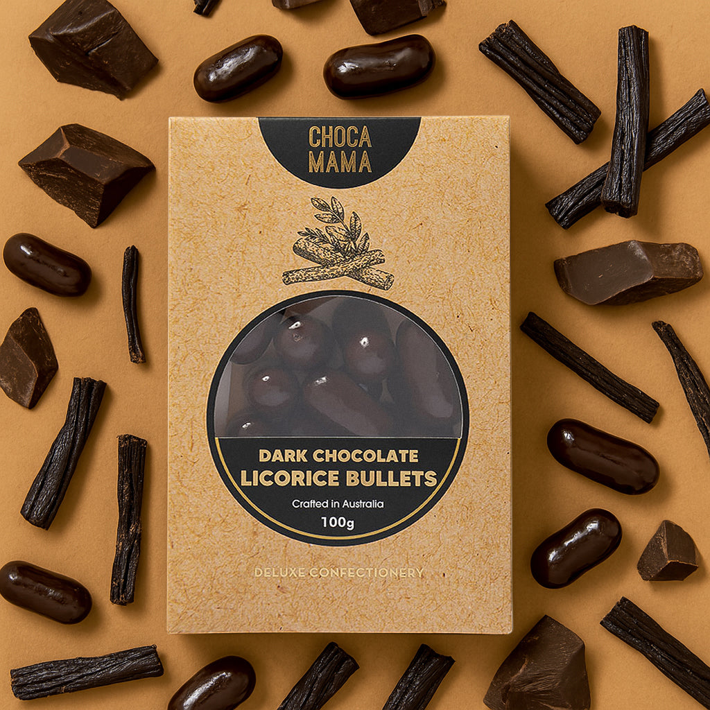 CHOCAMAMA : Dark Chocolate Licorice Bullets