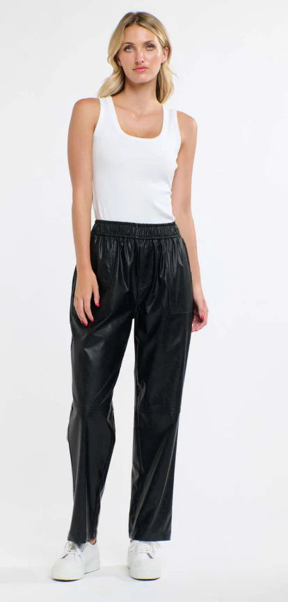 365 DAYS : Black Faux Leather - Jogger