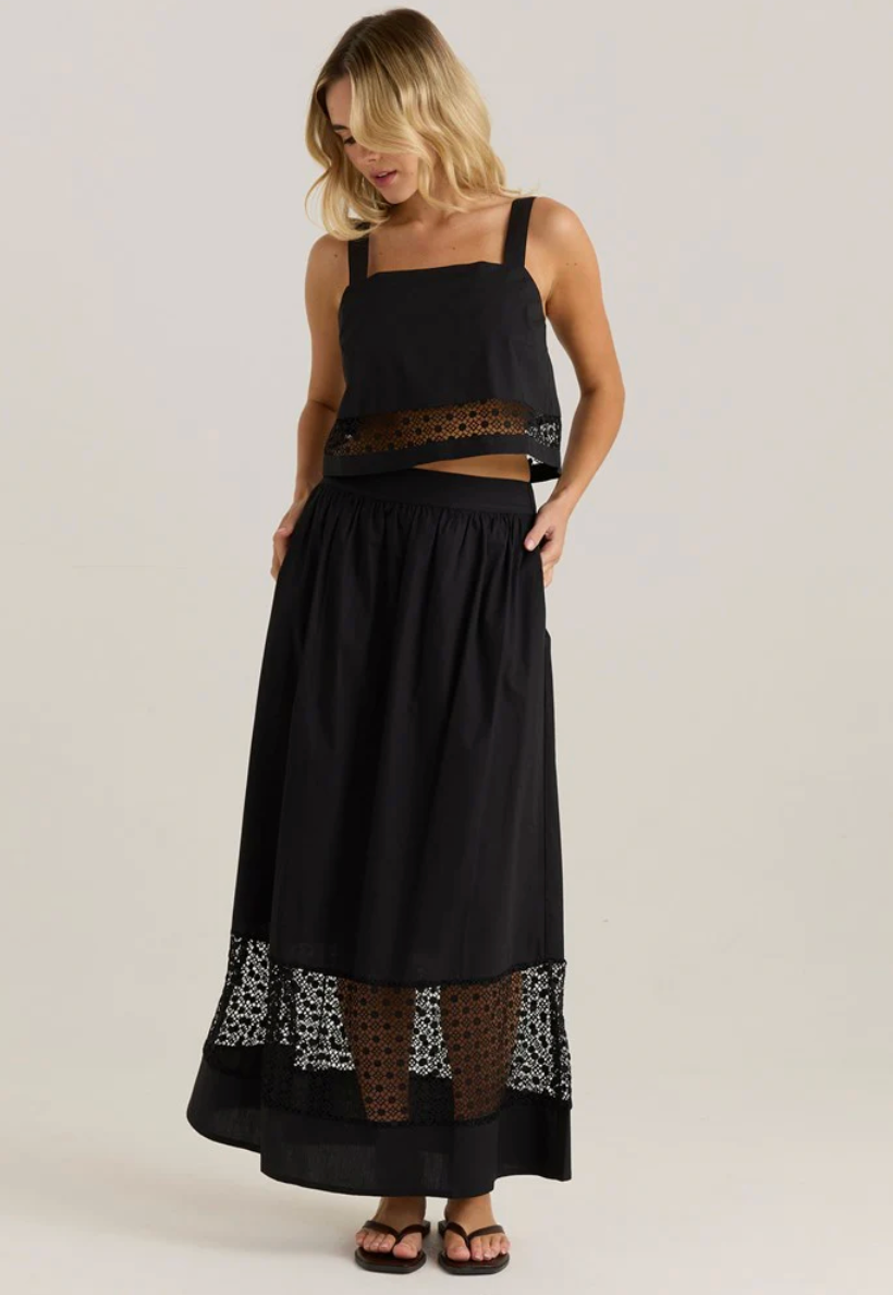 SASS - Nixie Lace Skirt - Black