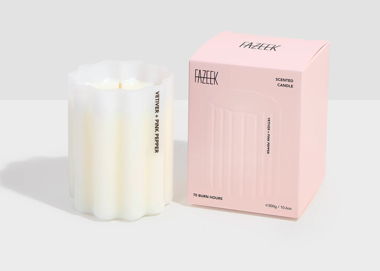 FAZEEK - Wave Candle - VETIVER + PINK PEPPER