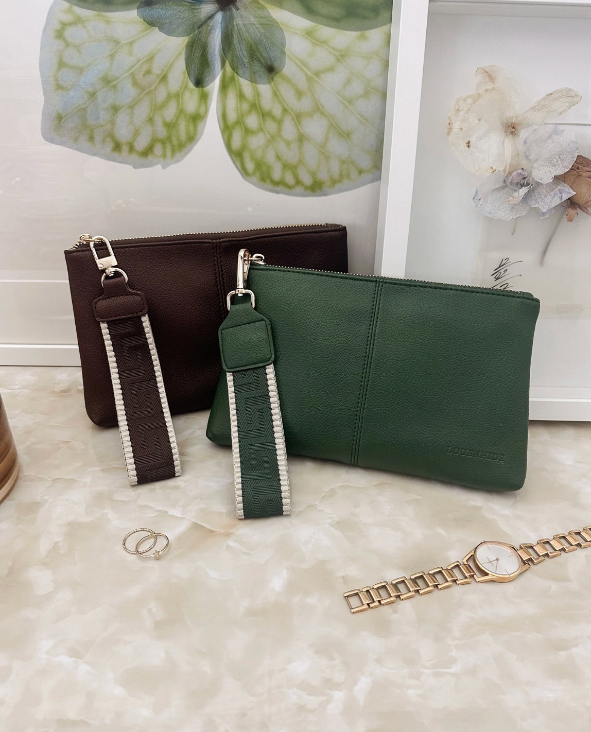 LOUENHIDE - Mimi Clutch - Forest Green