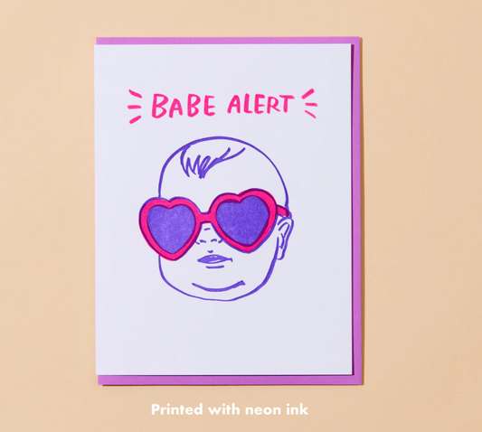GREETING CARD : Babe Alert - Baby Card