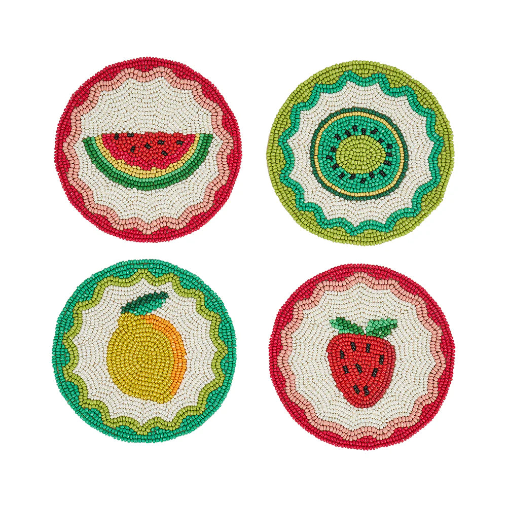 ANNABEL TRENDS: Hand Beaded Tropicana - Coasters