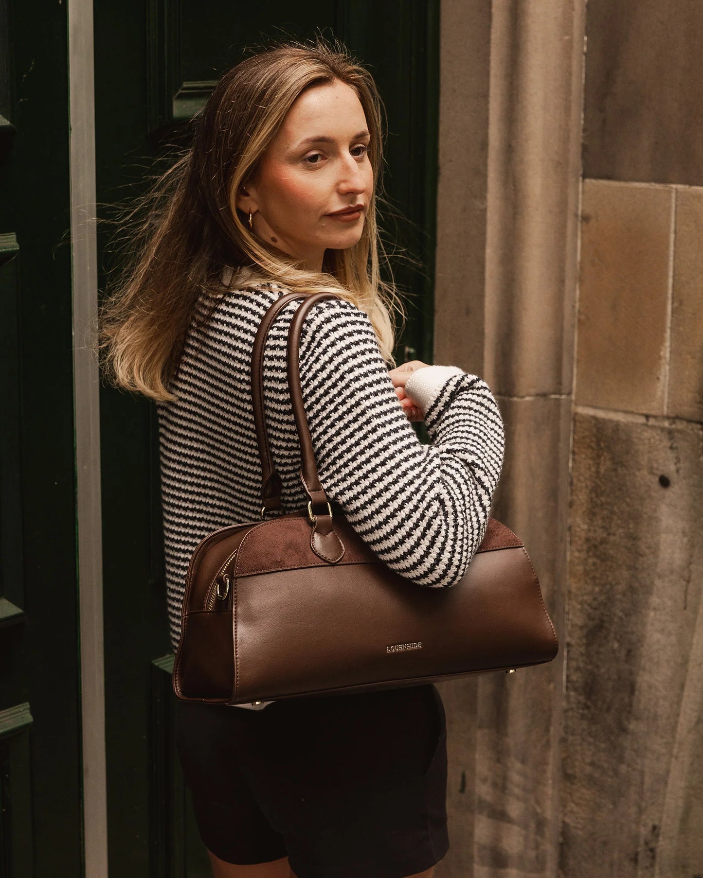 LOUENHIDE - Eleanor Shoulder Bag - Chocolate