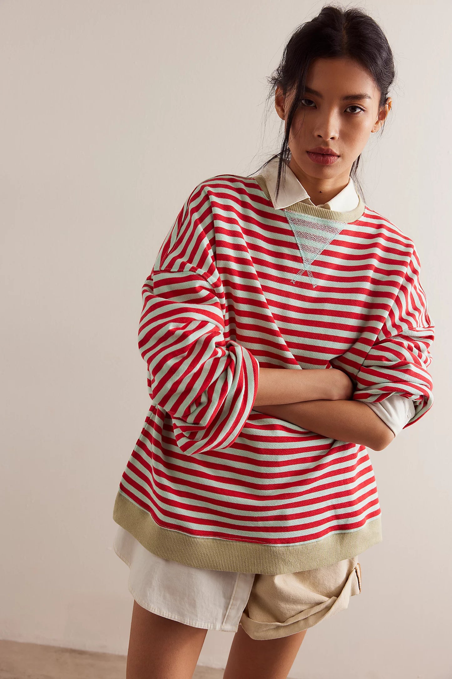 FREE PEOPLE : Classic Red Stripe - Crew
