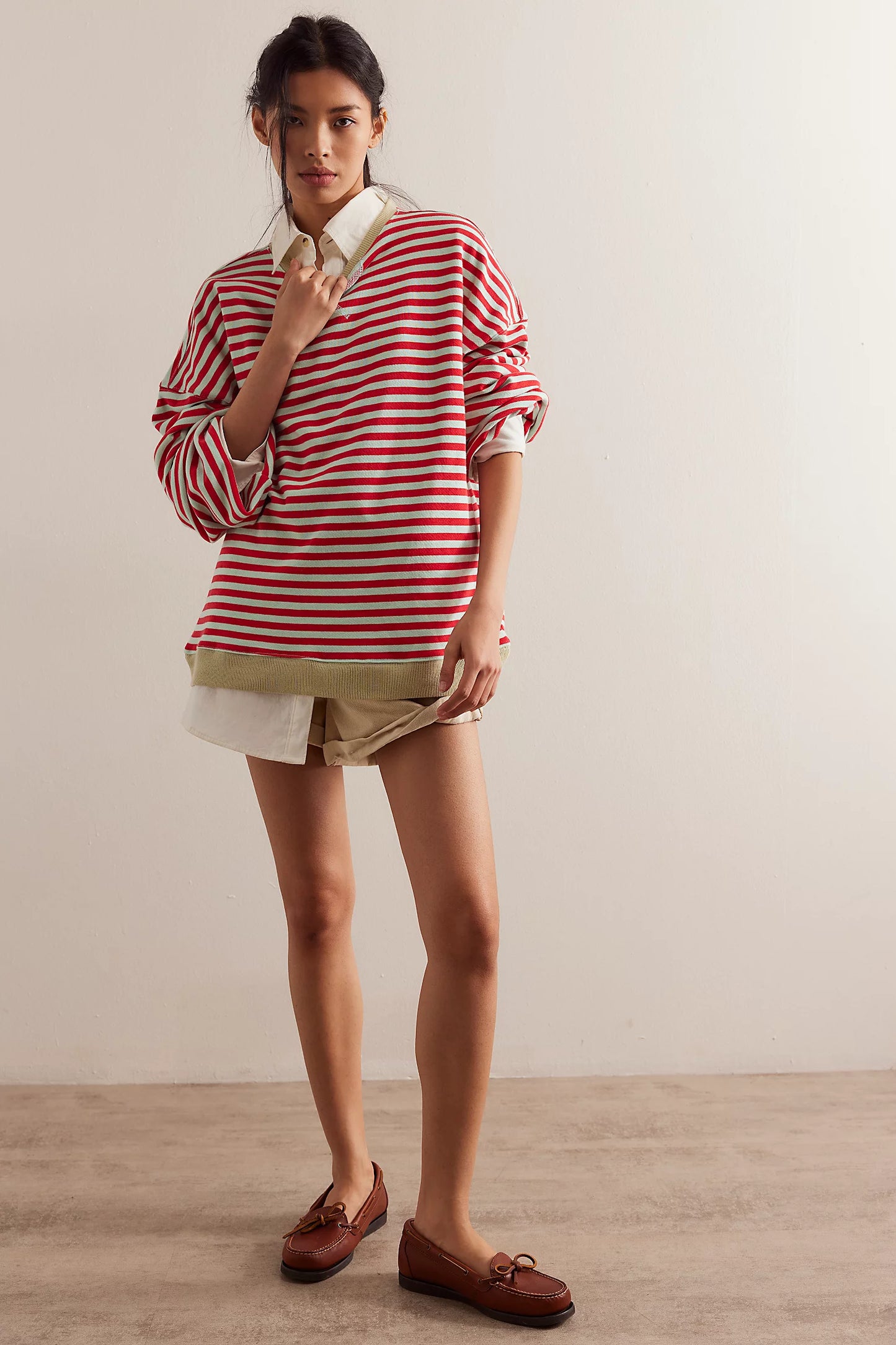 FREE PEOPLE : Classic Red Stripe - Crew