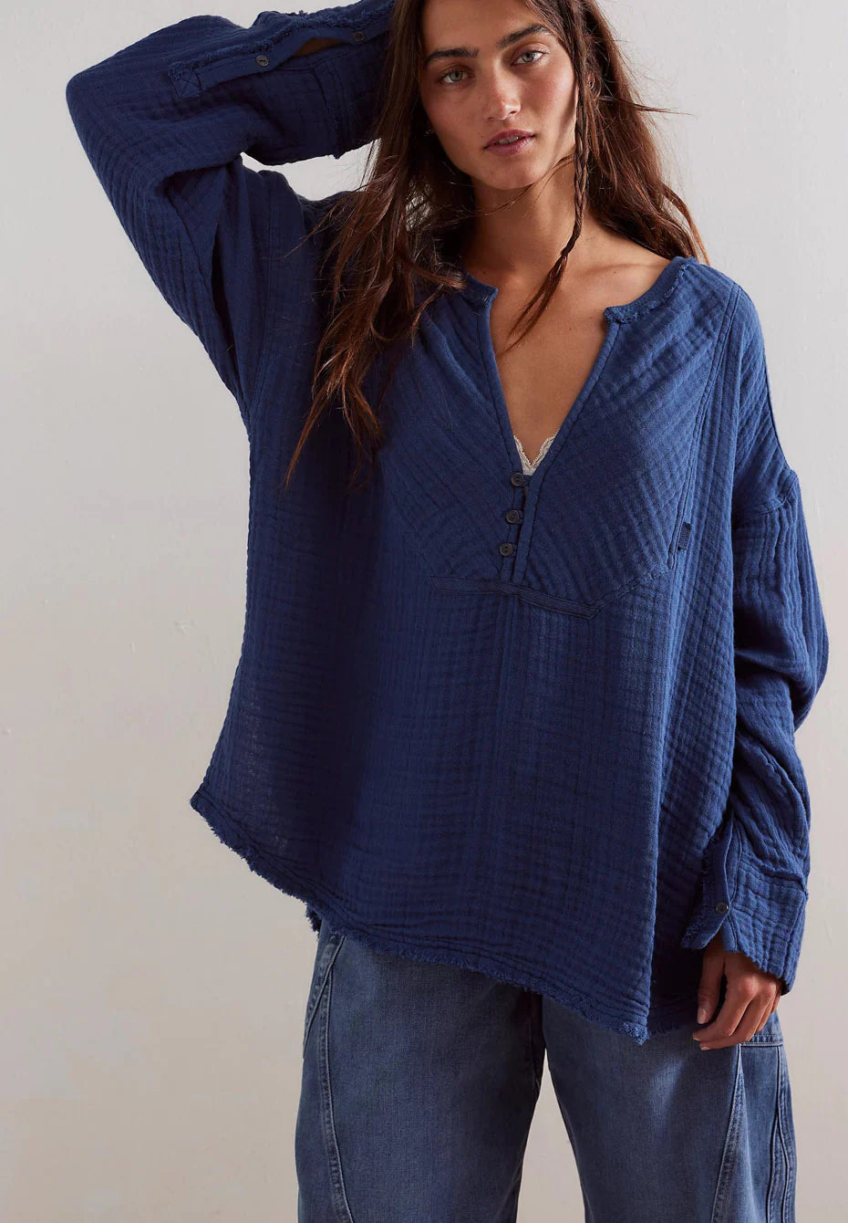FREE PEOPLE : Easy Sunday Dark Denim - Top